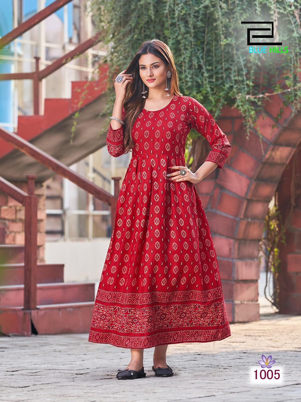 Kesar By Blue Hills 1001-1005 Anarkali Kurti Catalog